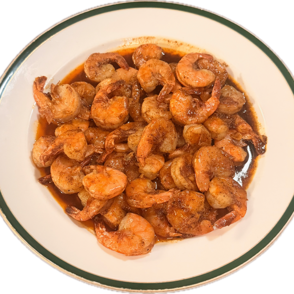 Seasoned shrimp in Cajun butter sauce